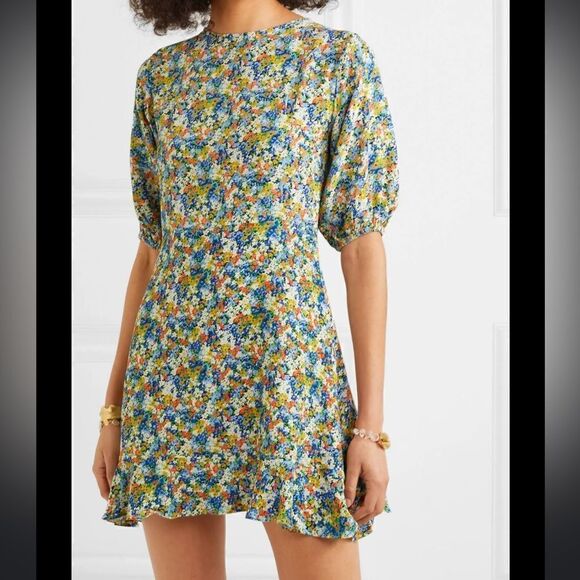 Faithfull The Brand Jeanette Floral Mini Dress 6 - Picture 1 of 10